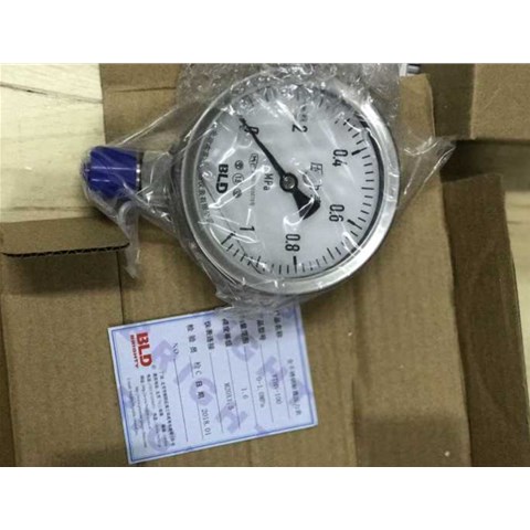 北京BLD布莱迪全钢压力表	YTH-100.AO	0-0.16MPA NPT1/2精度1.6 表壳304SUS 接液316SUS