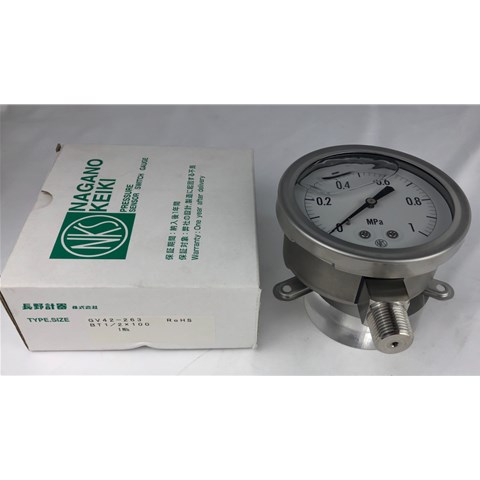 NKS长野计器全钢耐震压力表GV42-143/GV42-193/GV42-133/GV42-233/GV42-183/GV42-243