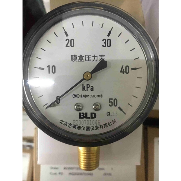 布莱迪BLD普通膜盒压力表、全钢膜盒压力表YE-65.O  YEF-65.O   0-50KPA  0-60KPA