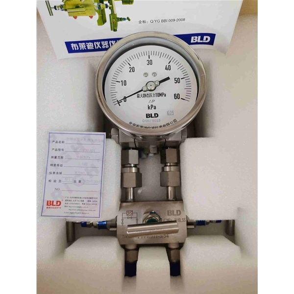 布莱迪BLD全钢双膜片高静压差压表YCA-100.AH 0-60KPA