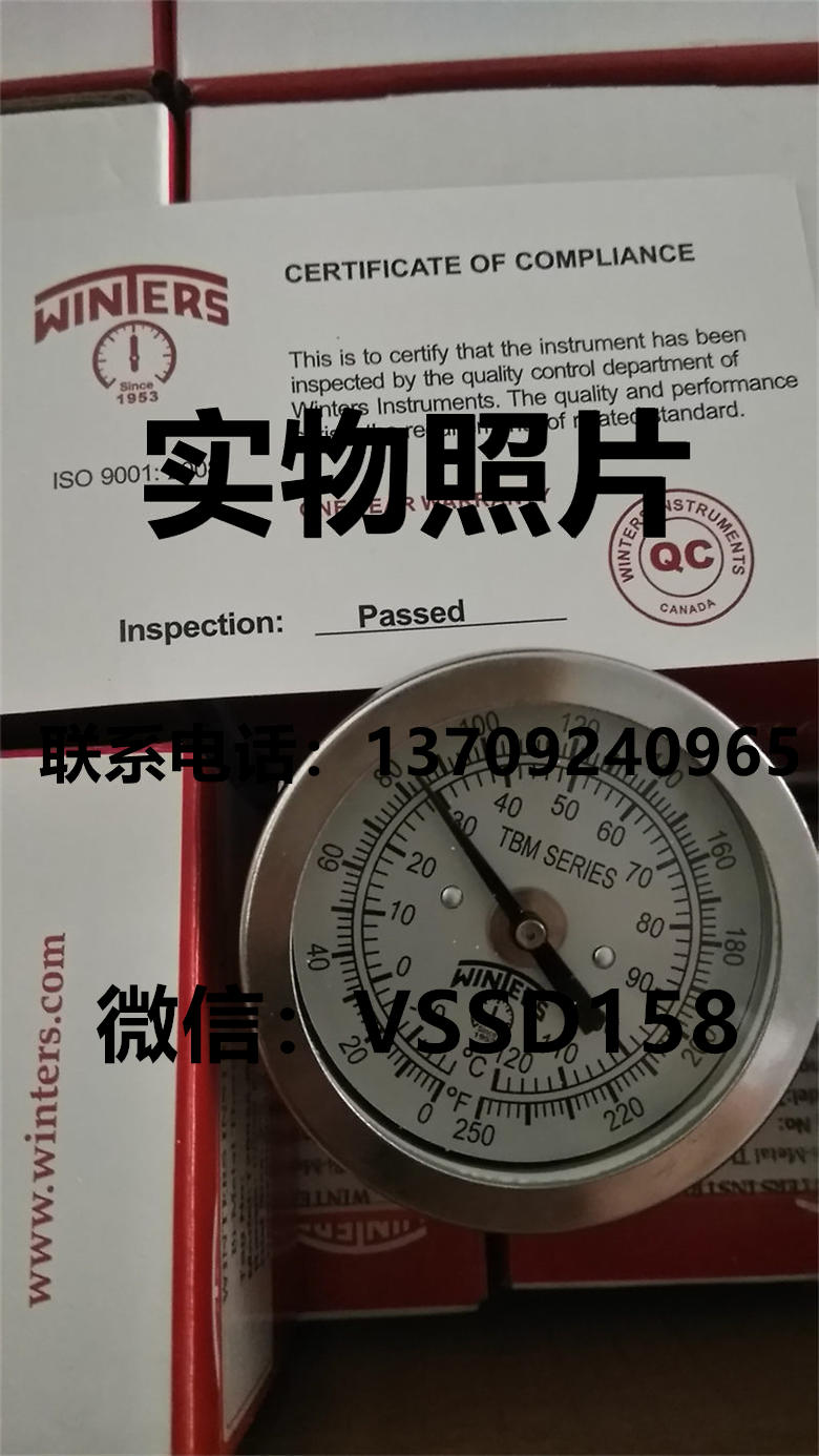 加拿大文特斯 Winters  压力表双金属温度计压力变送器