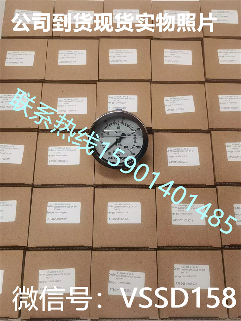 ASHCROFT雅斯科压力表63-5008-S-L-01-B-0160 PSIKPA-XC4-DA-GV-SG-YW (1)