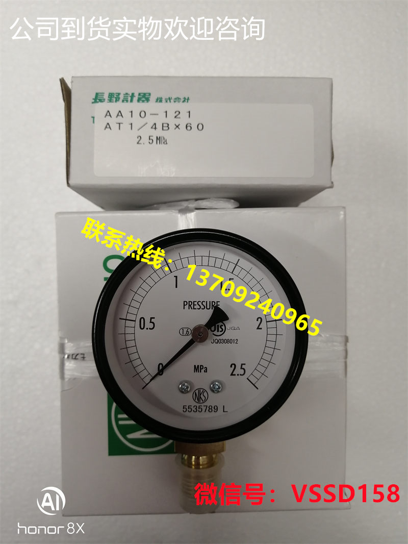 长野计器NAGANO KEIKI NKS压力表   AA10-121-3000000XXXJ0 (0~2.5MPA)