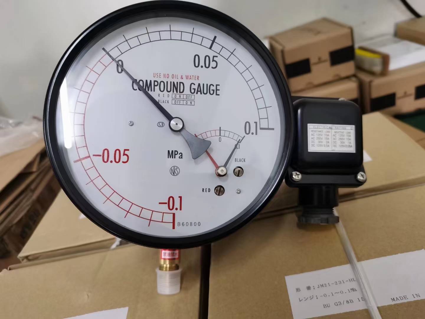 NKS电接点压力表NAGANO KEIKI长野计器JM21-231-2C37030XXXX0 (-0.1-0.1MPA 禁油禁水）