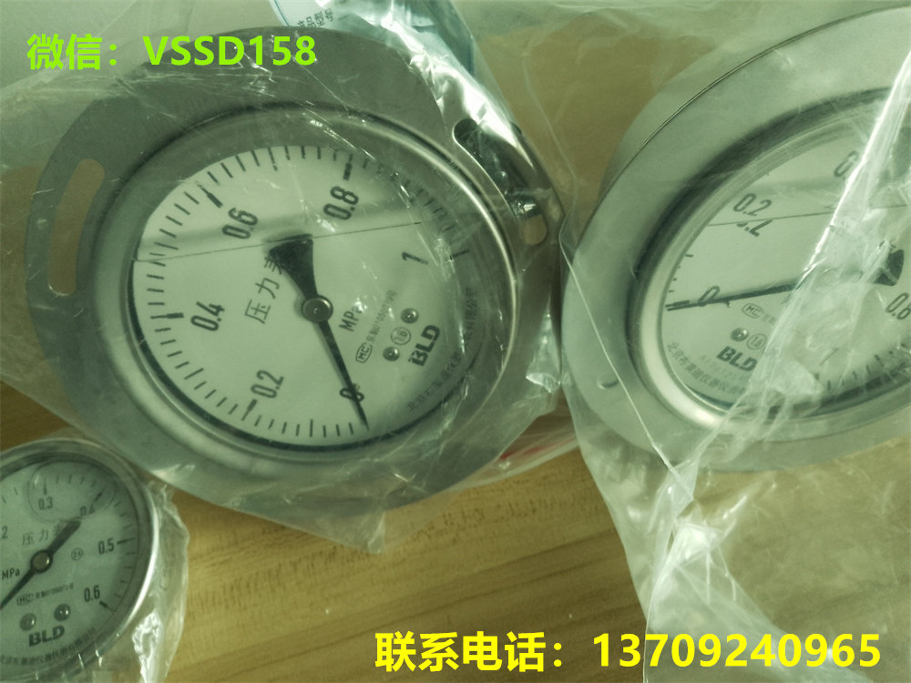 北京布莱迪BLD&brighty全钢轴向盘装中边压力表YTH-100.BZ  0-1MPA