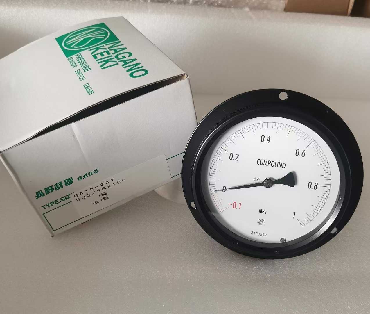 NAGANOKEIKI长野计器NKS精密压力表 GA16-231-1140000XXXJ0 (-0.1~1MPA)