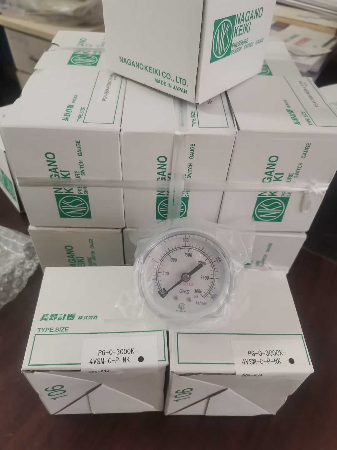 NKS长野特气压力表PG-V-60K-4VSM-C-P-NK   -30inhg-60psi  压力表PG-V-3000K-4VSM-C-P-NK 半导体VCR (1)