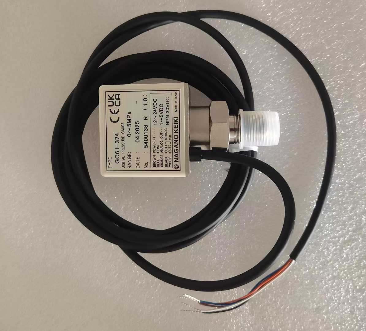 NAGANOKEIKI长野计器 数显压力计 GC61-374-37N380XXXXX0 0-5MPA NPN 1-5VDC 水平安装 (2)