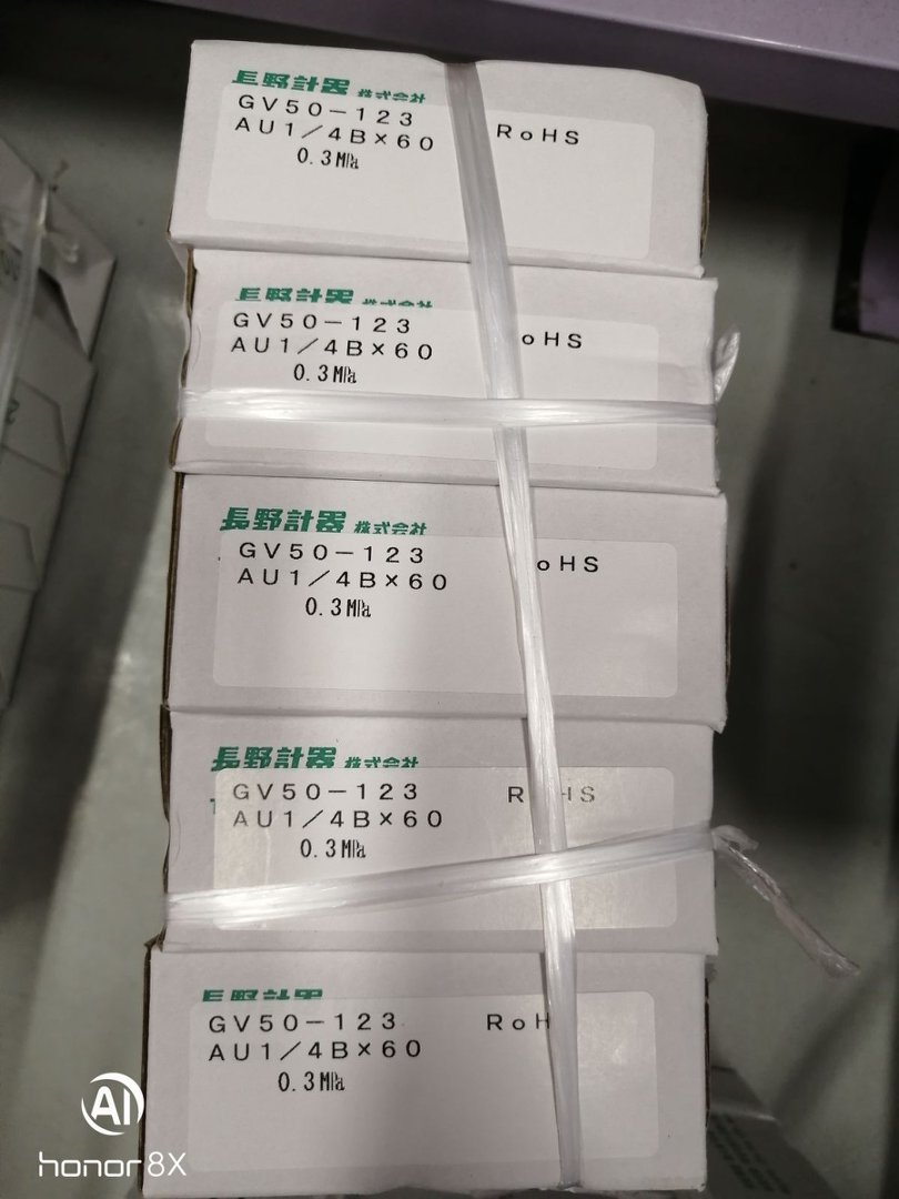 长野计器 NKS GV50‑123 压力表 0.3MPa AU14B×60 RoHS 原装耐震压力表