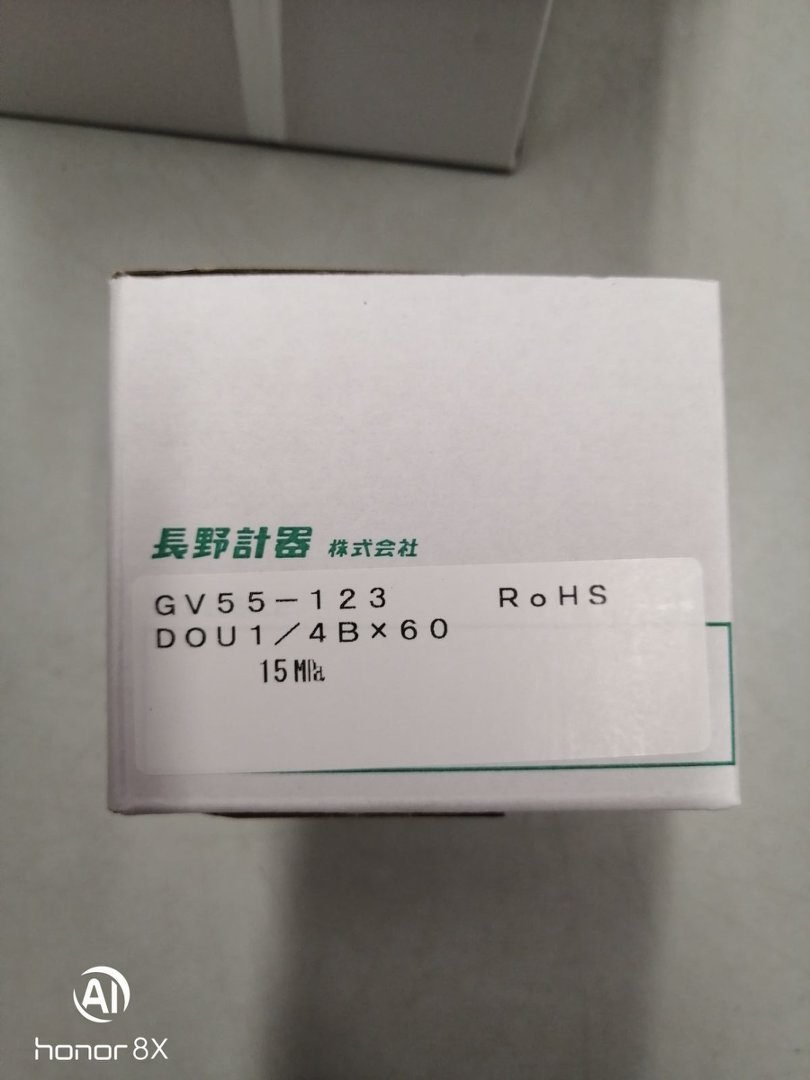 NAGANO KEIKI GV55‑123 耐震压力表 量程 15MPa 螺纹 DOU14B 表盘 60mm