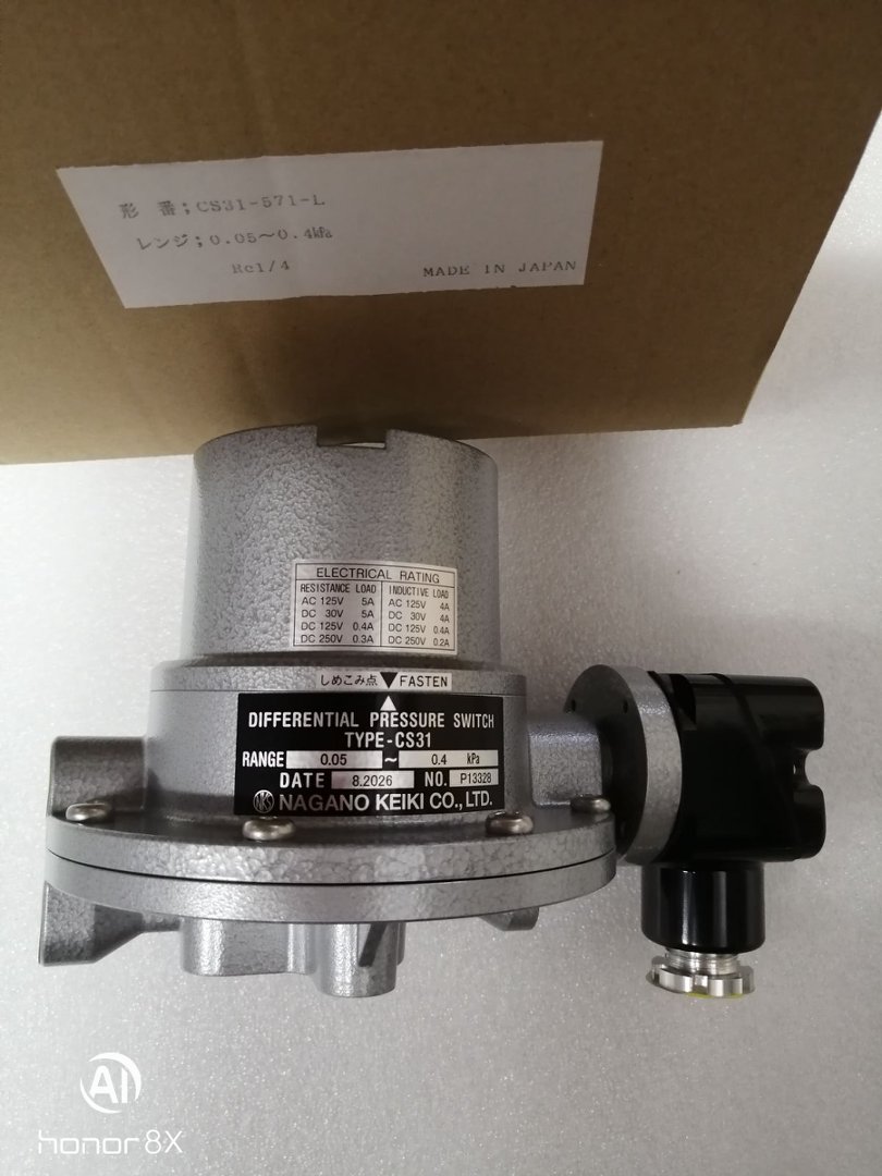 長野計器 CS31‑571‑L 差压开关 DIFFERENTIAL PRESSURE SWITCH 0.05~0.4KPa Rc14 MADE IN JAPAN