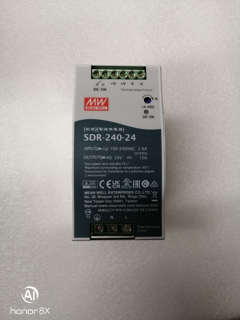 明纬 MEAN WELL SDR‑240‑24 导轨开关电源 24V10A 240W 工业 DIN 导轨电源