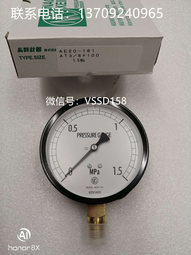 长野计器NKS压力表AC20-131-压力表AE20-181 3000000XXXJ0    0-1.5MPA